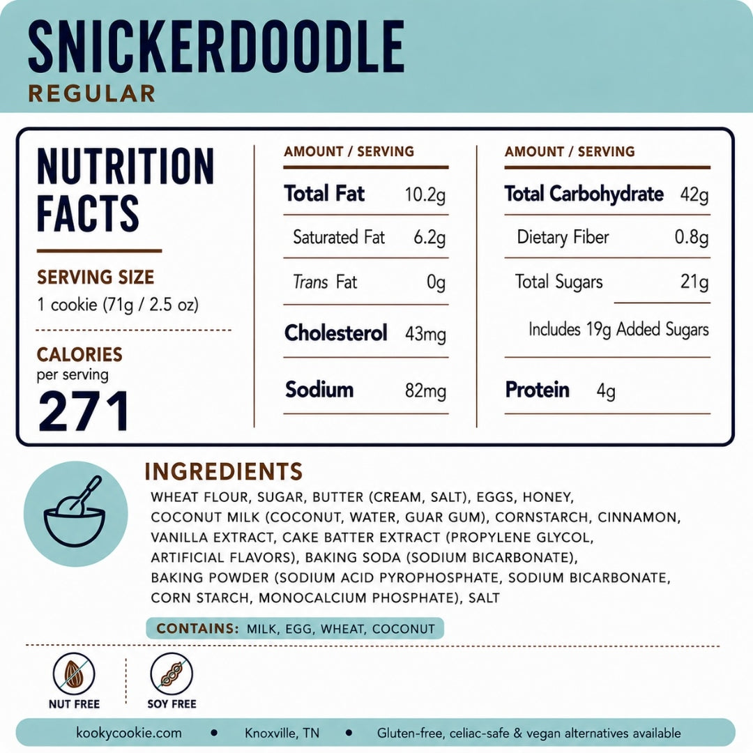 Snickerdoodle Nutrition Label